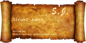 Siroki Judit névjegykártya